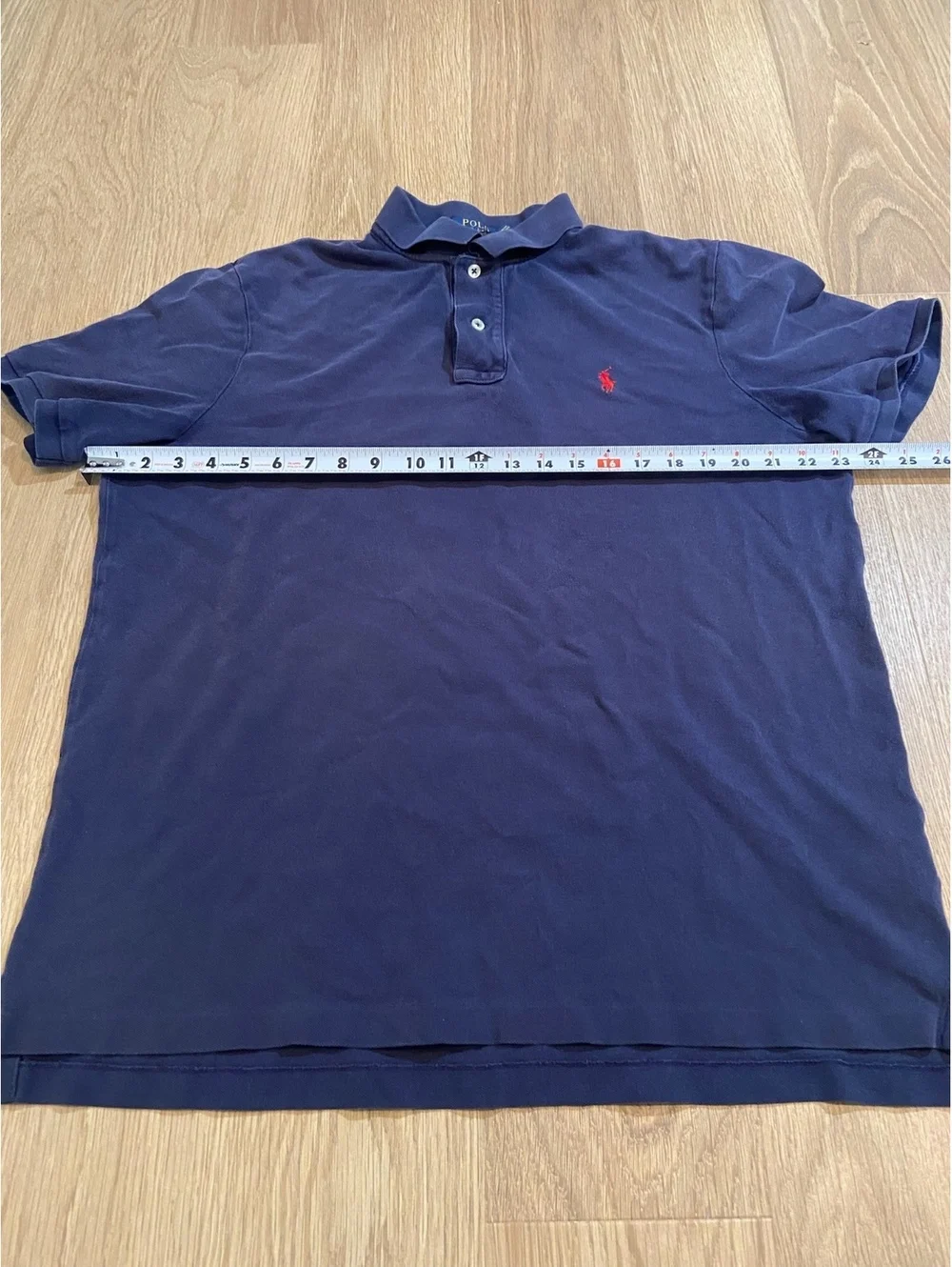 Polo Ralph Lauren Navy Blue Polo Shirt with Red Logo Size Large